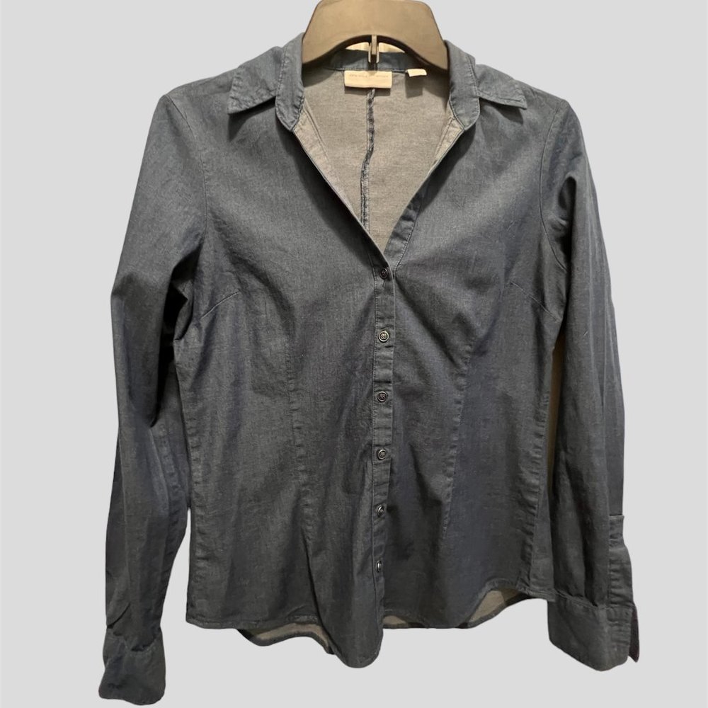 New York & Company XS button down blue jean shirt